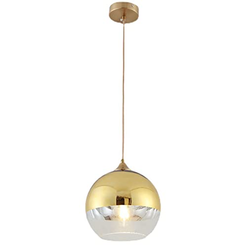 Luminaire suspendu moderne boule en verre argenté 30cm pour salle à manger