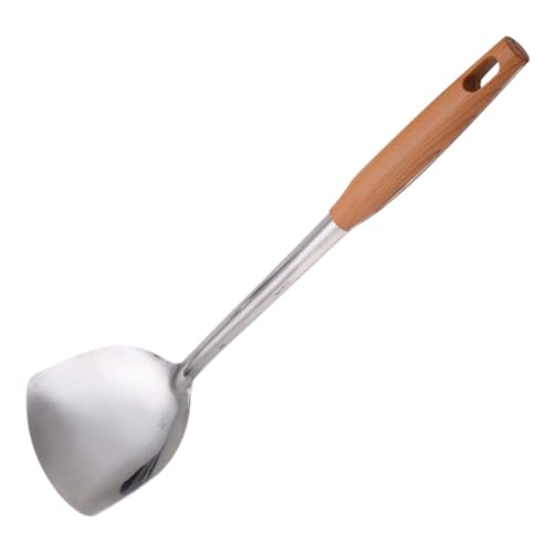 ERINGOGO 不??木?手柄?? 調理用耐熱中華鍋スパチュラ 家 飲食店対応 揚げ物 炒め物に適した頑丈で錆びにくい調理器具