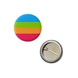 Panromantic Pride Flag Pin 1” Round Circle Shape Metal Button Pin Badge Pinback 1 inch Pin 25 mm 2.5 cm