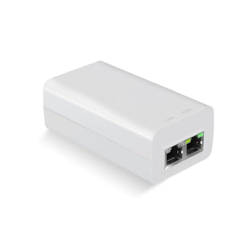 Image of Gigabit PoE Injector 48V 15W, IEEE802.3af Compliant PoE Injector Adapter | Single Port PoE Power Injector for IP Camera, Wireless Access Point, IP Phones, EN15GF