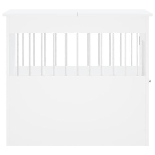 Vidaxl Gabbia Cani Arredamento Bianca 64,5X80X71Cm Legno Multistrato - 8