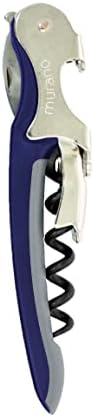 Franmara Soft-Touch Murano Two-Step Waiter Corkscrew with Nonstick Spiral (Blue)