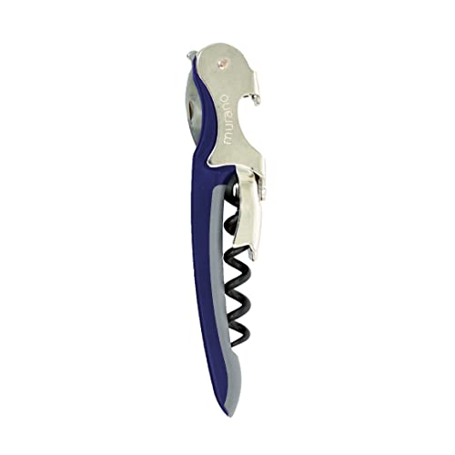 Franmara Soft-Touch Murano Two-Step Waiter Corkscrew with Nonstick Spiral (Blue)