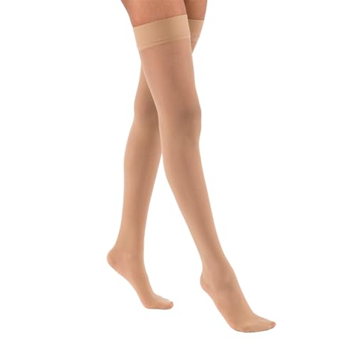 Image of JOBST UltraSheer Thigh-High Compression Stockings for Women - Closed Toe - Silicone Dot Band - Medical Compression 15-20 mmHg - For Varicose and Spider Veins - Helps Prevent Swelling