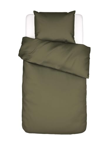 ESSENZA Bettwäsche Minte Moss, 135x200 cm + 1x 80x80 cm - 100% Baumwollsatin 300TC - Uni