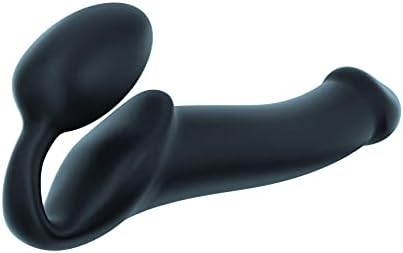 Dildo clásico sin vibración – doble estimulación para parejas – silicona de calidad con forma ergonómica – sin correas – uso sin manos y memoria de forma adaptable – Strap-On-Me (Negro, XL)