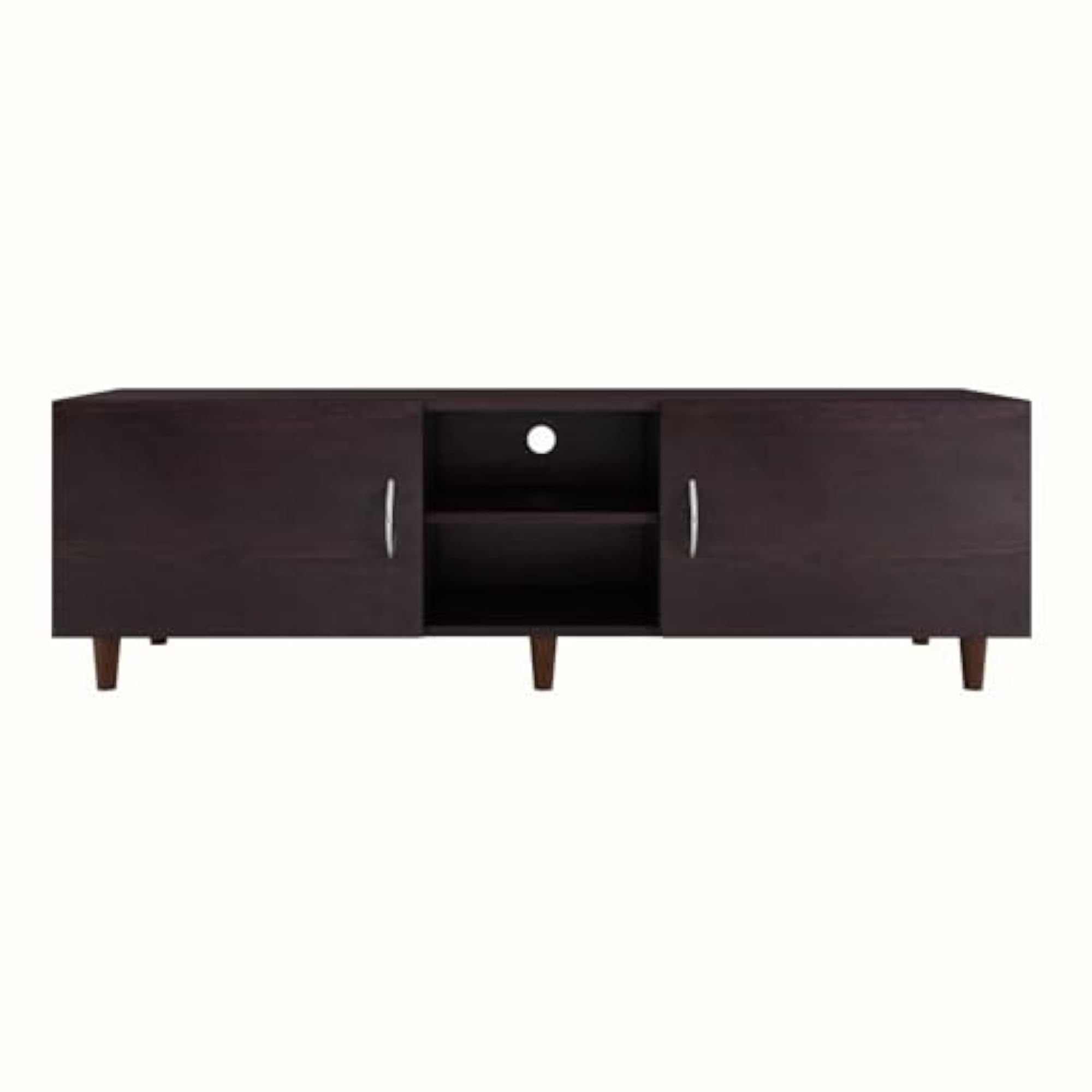 Modern Engineered Wood TV Unit with Storage & Open Shelf