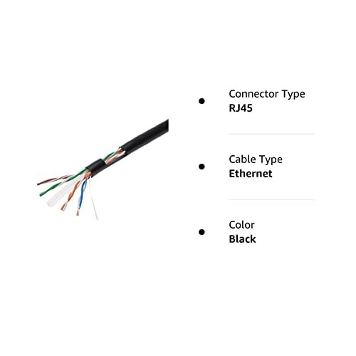 Cables Direct Online 1000Ft Cat6 Solid Cable 550Mhz Ethernet Lan Utp 23Awg Rj45 Network Wire Bulk (Black) #TOP5