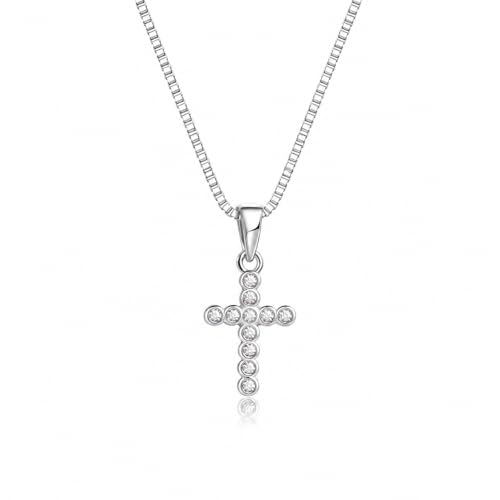Precious Pieces Children's CZ Cross Necklace 14-Inch, .925 Sterling Silver by Precious Pieces - Used condition - US$40.98