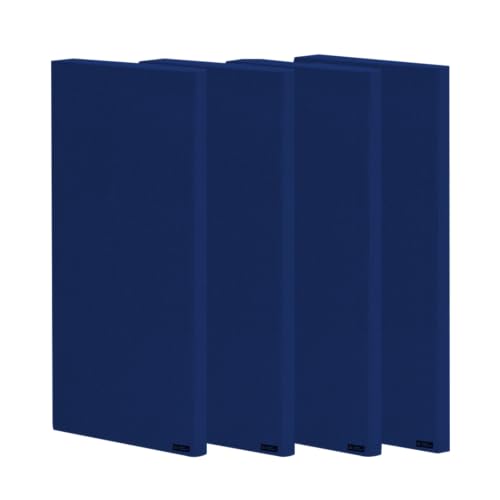 Image of Timber Acoustics | Sound Absorption Panels | Sound proofing for Room | Rockwool| Pine-wood | Room Acoustics & Soundproofing | Noise Absorber for Home | 2' x 4' x 1 inch [SET OF 4] NRC > 0.90 (Dark Blue)