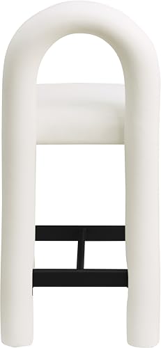 Meridian Furniture 11064Cream-C Amari Colección Moderno | Butaco Contemporáneo con Suave Cuero Vegano Crema, Estructura Interna de Hierro, Respaldo Redondeado, Butaco para Barra, 18.5" Ancho x 22" Profundidad x 37.5" Alto, Crema miniatura 6