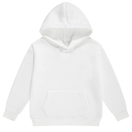 Image of Kids Athletic Pullover Hoodie Sweatshirt with Pocket Tops,2-12Years | Boys and Girls Fleece Hooded Christmas Halloween Teen Girls Athletic Hoodie Solid Color Lightweight Classic Kids Clothes