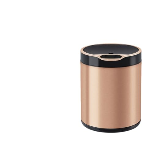 Andulaゴミ箱 自動ゴミ 6-13L センサー式 ステンレススチール素材 大容量 ふた付き ダストボックス キッチン リビング コロナ対策非接触 電池式 テレビで話題 省エネルギー 静音 簡単お手入れ 省スペース (ゴールデン,6L)