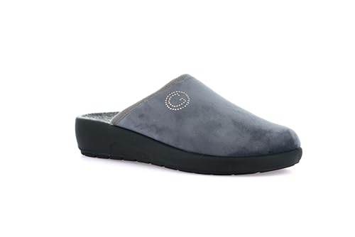 Pantoufle de velours Grunland ROCA confortable et élégante en coloris grigio