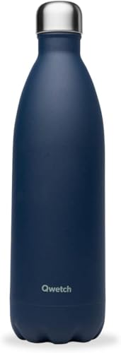 Qwetch - Bouteille Isotherme Granite Bleu 1L - Gourde Nomade