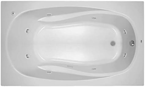 PROFLO PFWPLUSA7242 Lansford 72" x 42" Whirlpool Bathtub with 8 Hydro Jets and EasyCare Acrylic - Drop In or Alcove Installation - White