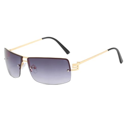 Lunettes de soleil sans monture punk UV400 pour look été tendance homme et femme