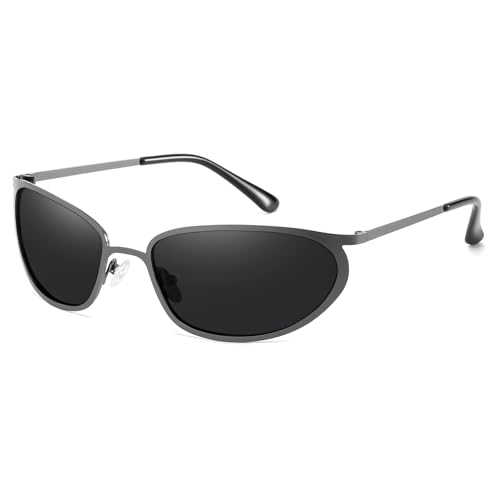 RCXKOOM Matrix Neo Trinity Sunglasses for Men Women Metal Wire Frame Polarized Driving Fishing Outdoor Sun Glasses UV400 Protection