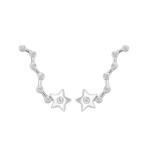 Boucles d'oreilles grimpantes en argent rhodié, le cadeau idéal avec zircones