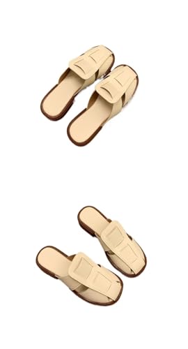 Womens Sandals Women's summer round-toed low-heeled flat shoes with round toe and thick heels