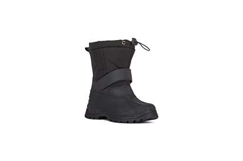 Kids Black Toggle Snow Boots With Insulation Fur Lining For Skiing Hiking Walking In The Snow - Little Kid Size 11