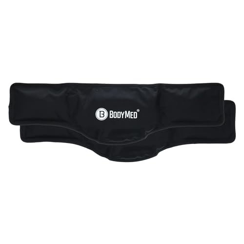 Image of BodyMed Reusable Gel Ice Pack Cold Compress (2-Pack) for Neck - Professional Grade Cold Therapy for Injuries, Aches, Swelling, Bruises, Sprains - 21 in. x 6 in. (Neck Contour)
