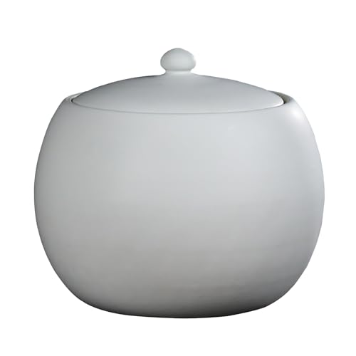 Tarro de cerámica azul para almacenamiento de arroz con tapa, dispensador de alimentos sellado, recipiente para arroz, granos de café, harina y caramelos, decoración elegante de cocina, 28 x 29 cm