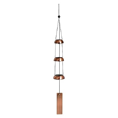 Woodstock Chimes Signature Collection, Woodstock Temple Bells, Trio (24'') Copper, Wind Bells for Outdoor, Patio, Home or Garden Décor (TB3C)