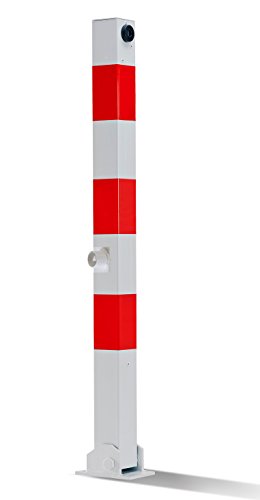 Preisvergleich Produktbild Absperrpfosten 900mm Hoch - 70x70mm Vierkantrohr, Umlegbar mit Dreikantverschluß, für Dübelbefestigung, Poller, Parkplatzsperre