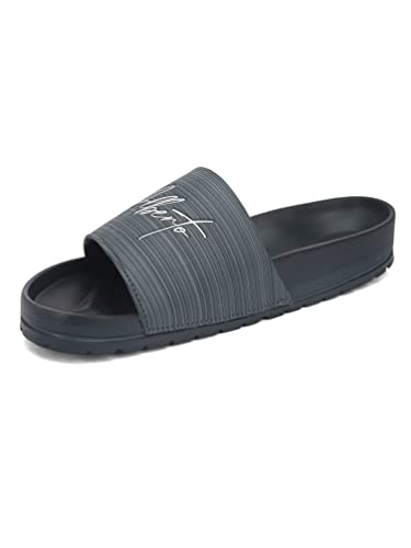 Image of ALBERTO TORRESI Synthetic Blue Slides Slippers for Men