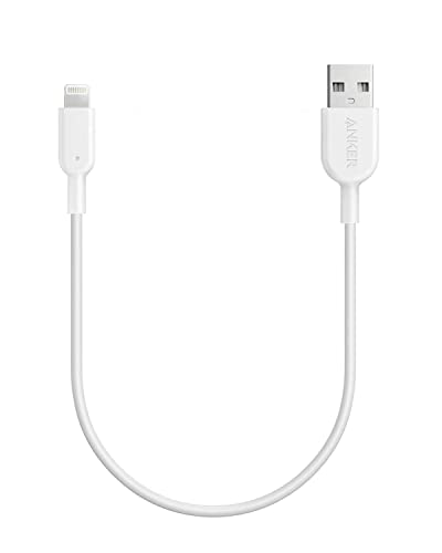 Anker Powerline II Lightning Cable,Apple MFi Certified,USB Charging/Sync Lightning Cord Compatible with iPhone 11 Series/SE/Xs/XR,and More(1FT, White)