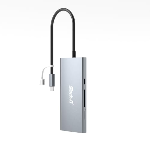 Image of Black-R Amazon USB C Hub, with Ethernet RJ45 8-in-1 USB Type C Hub with 4K HDMI Power Delivery SD /TF Card Reader Multi USB Port for Laptop and Other Type C Devices MacBook Pro M1 M2 M3 M4