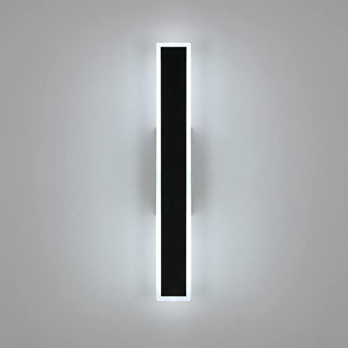 DELIPOP Applique Murale Intérieur, 12W Applique Dimmable Led, 3000-6000K Blanc Chaud/Froid/Neutre Lampe Murale Rectangulaire 31CM, pour Chambre Salon Escalier Couloir Salle, Noir
