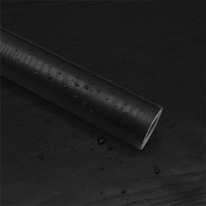 seonta Black Contact Paper 24"x200" Wood Peel and Stick Wallpaper Waterproof Self Adhesive Wall Paper Cover Vinyl Wrap for Countertop Desk Table Cabinets — view 6