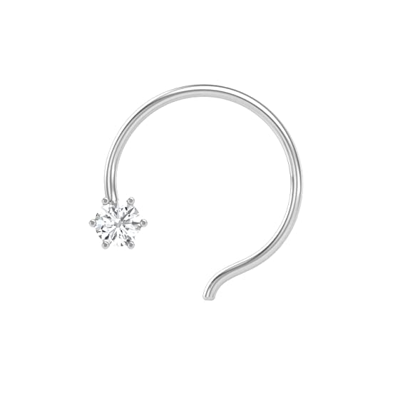 Image of HighSpark 92.5 Sterling Silver Nose Pin for Women | Simple & Elegant Nose Piercing for Women & Girls | Lovely Gift