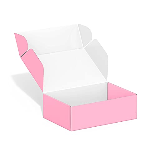 Image of 50 Pack 4 inchx6 inchx2 inch Shipping Boxes, Corrugated Cardboard Small Box Mailer, Shipping Boxes for Small Business for Gift Packing- TONESPAC (4 inchx6 inchx2 inch, Light Pink)