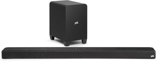 Polk Audio Signa S4 True Dolby Atmos Soundbar med trådlös subwoofer, 3.1.2 soundbarsystem, HDMI eARC, Bluetooth, AUX, optisk ingång, svart