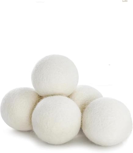 5 Reusable Wool Dryer Balls for Softer, Wrinkle-Free Clothes, and Lint-Free Fabrics 3cm