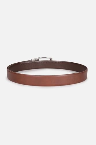 Image of Louis Philippe Men's 100% Italian Leather Shiny Nickel Buckle Formal Reversible Belt