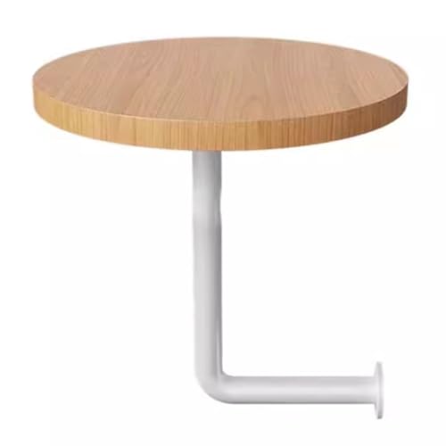 Mesa Auxiliar Redonda montada en la Pared, Mesa de Centro pequeña, Mesa Auxiliar para sofá con Tablero de MDF y Varilla de Metal, Mesa de cóctel en Forma de L para Comedor, Restaurante