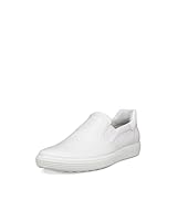 ECCO Women's Soft 7 Slip On Leather Sneaker, White/Patent White, EU 40/US 9-9.5