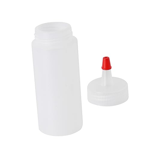 KICHOUSE 20 Pcs Plastic Squeeze Condiment Bottles with Caps for Ketchup Mustard Bbq Sauce Oil for Restaurants Food Festivals Camping and Easy Dispensing