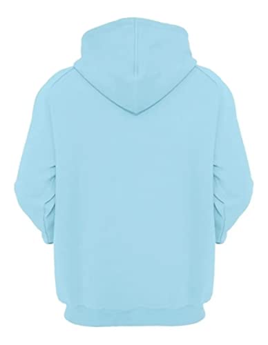 Blusa De Frio Moletom Estampada Com Bolsos Canguru E Capuz Relaxado (XG, Azul Bebê Siri 2 Branco)