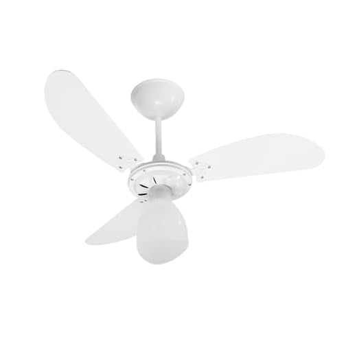 Venti-Delta 383121 Ventilador de Teto New Cristal Light 3 Pás Transparentes 127 V C3V, Branco