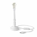 DRULINE Lampenfuß Tischlampe   Leuchtenfuß   Lampen Fuß   Tischlampenfuß   Holz weiß – E27   B/H/T ca. 10 x 28 x 10 cm   220 240V 50Hz   max. 40 W