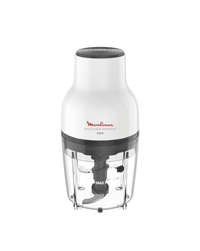 Moulinex Moulinette Essential Chopper, 300 Watts, White/Black, Plastic, dj520127, min 2 year warranty