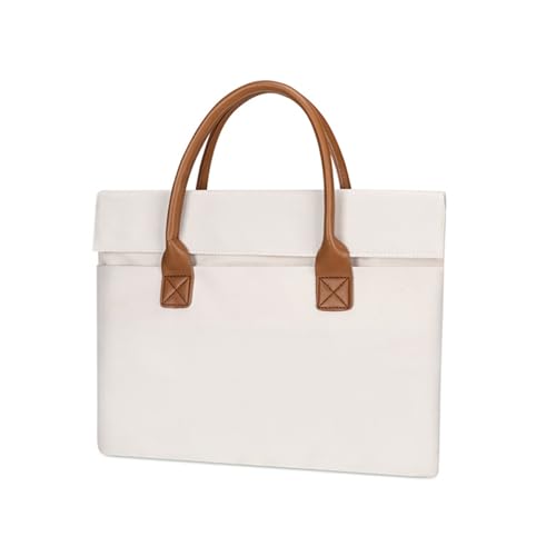 Borsa leggera per computer portatile multifunzionale per tablet alla moda da viaggio per da 13-15 pollici Bianco sporco 35.5 cm