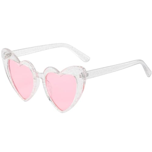 Lunettes de soleil en coeur rose gelée style rétro mode femmes