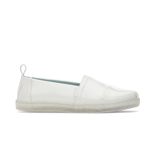 TOMS Classic Alpargata, Mocasín Plano Niñas, White Confetti Coated Glitter, 30 EU