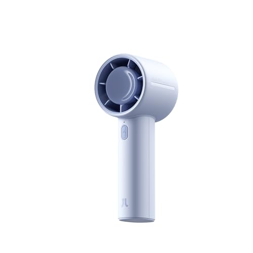 JISULIFE Ventilador portátil de mano, viento fuerte de 5 velocidades, mini recargable, hasta 28 horas de refrigeración, ventilador personal USB para oficina, viajes al aire libre (azul)